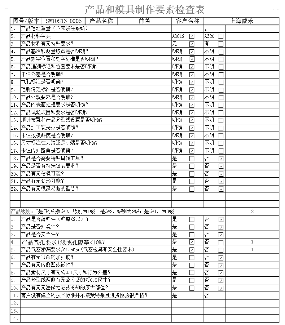 压铸模具报价估算